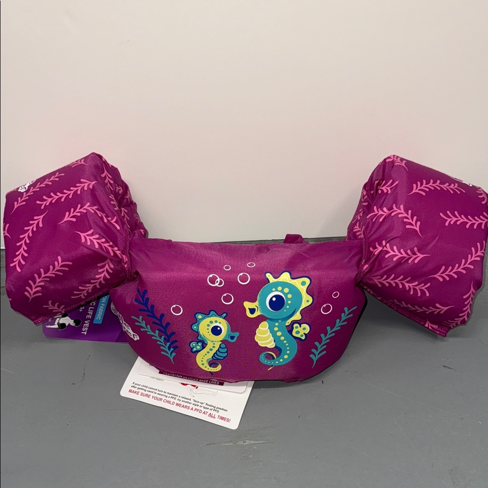The Original Puddle Jumper Kids' Purple Seahorse Swim Vest BNWT